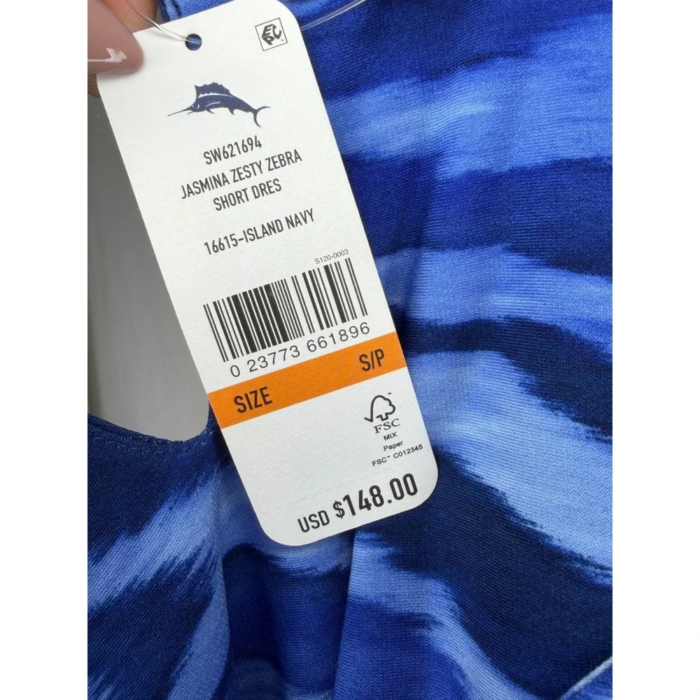 NWT Tommy Bahama Jasmina Zesty Zebra Dress Women S Blue